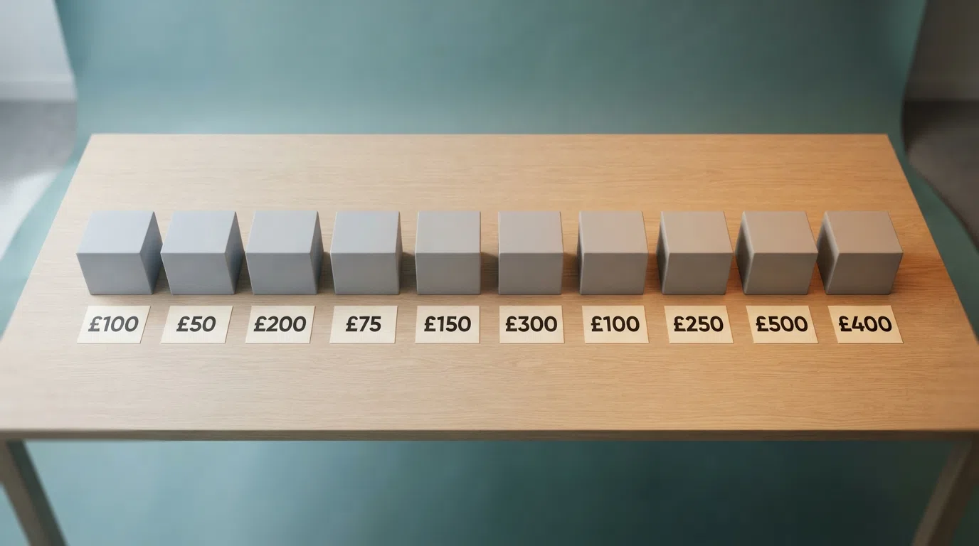 A visual map of the ten featured operators arranged along a regulatory spectrum from UKGC-licensed on the left to offshore-licensed on the right, with each operator's headline welcome-bonus figure displayed beneath its logo