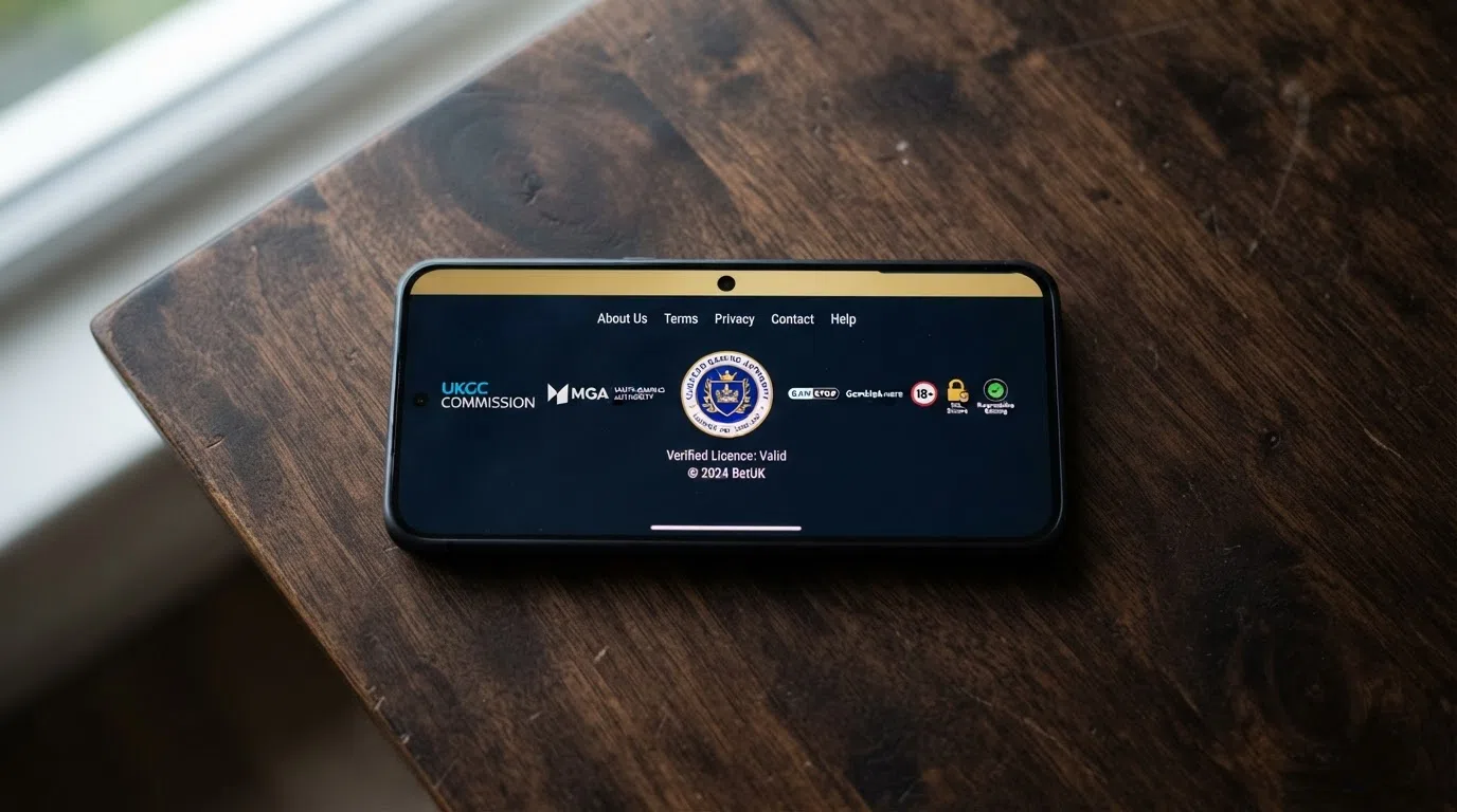 A casino website footer displaying multiple regulatory badges and licence seals including a Curaçao gaming licence with a verification link