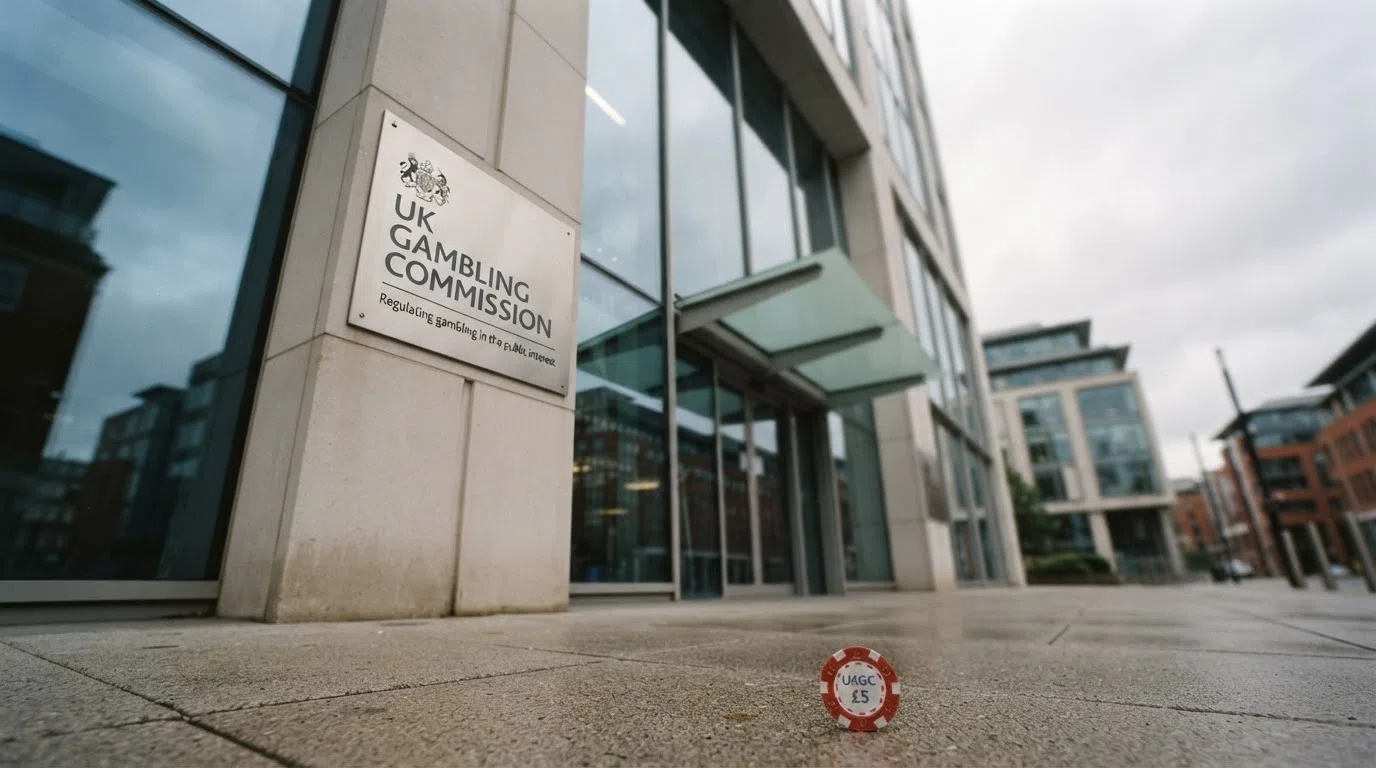 The exterior of the UK Gambling Commission offices in Birmingham, with the Commission logo visible on the building