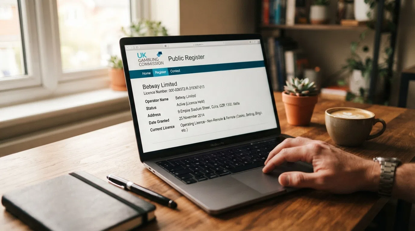 A UK Gambling Commission licence entry shown on the public register