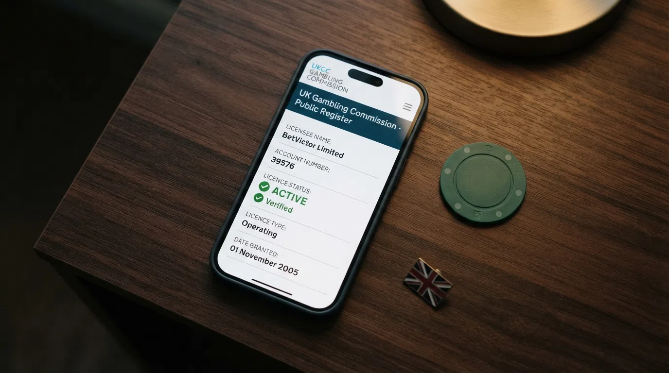 A smartphone screen showing a licence status page with a green verified badge