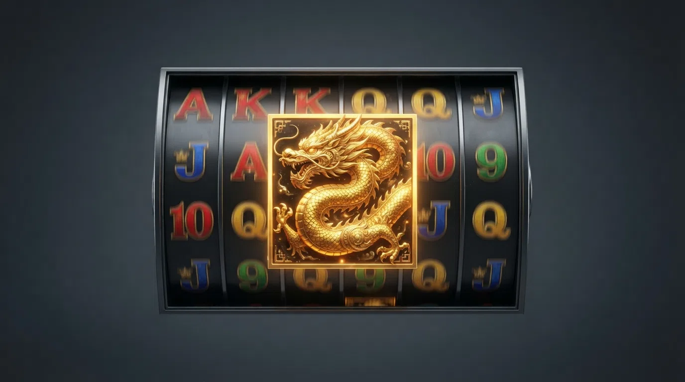 A Yggdrasil GigaBlox slot reel in play, showing an oversized 4×4 symbol landing across the grid with smaller symbols surrounding it